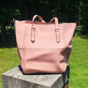 Faux leather Mauve Handbag + small purse bundle